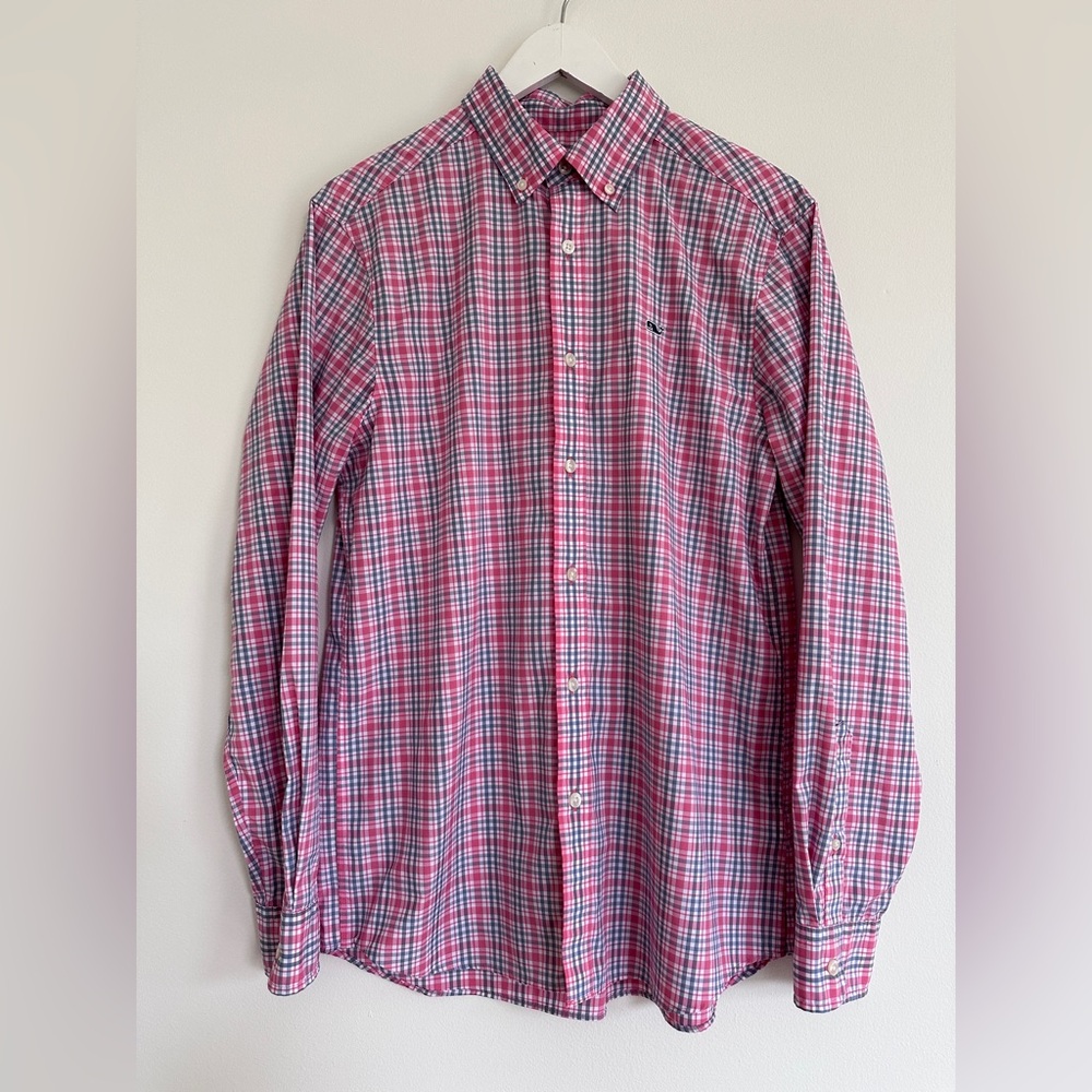 Men’s Vineyard Vines Classic Fit Whale Performance Button Down Shirt Small
